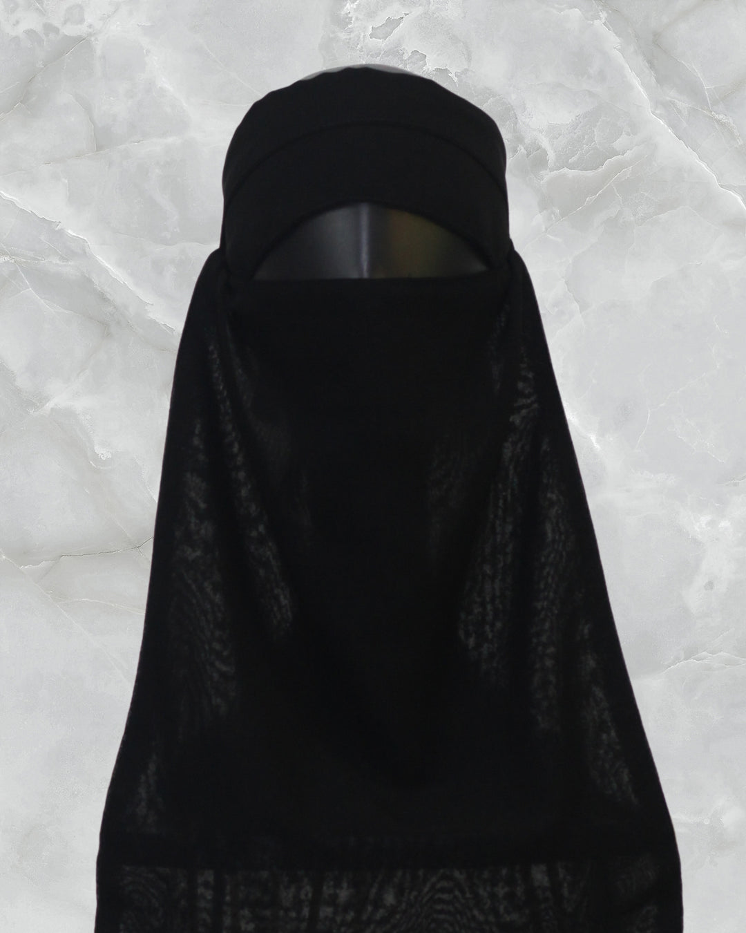 Double Layer Niqab With Matha Patti - Black