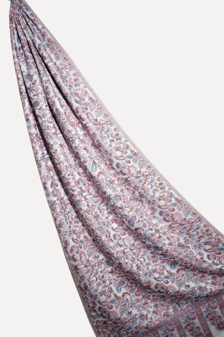 Printed Cashmere Dynasty Hijab - Porcelain