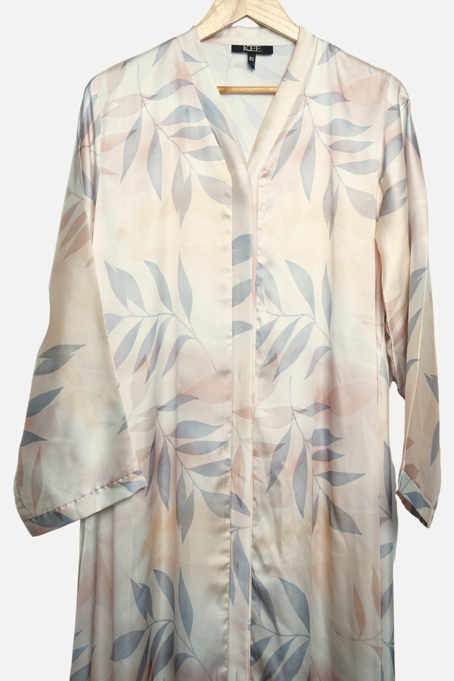 Printed Silk Ivory Abaya