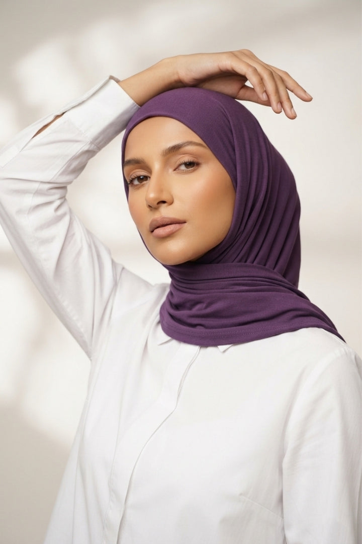 Plain Jersey Hijab - Purple
