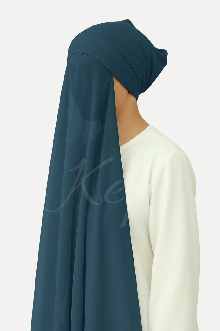 Instant Georgette with Cap - Prussian