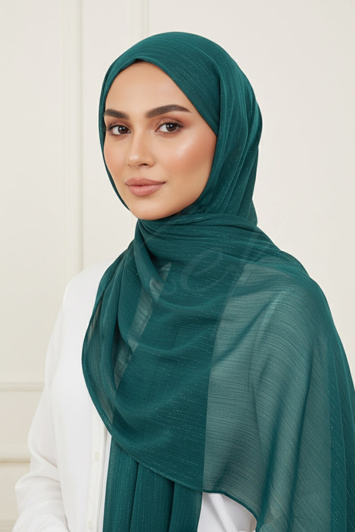 Metallic Chiffon - Prussian