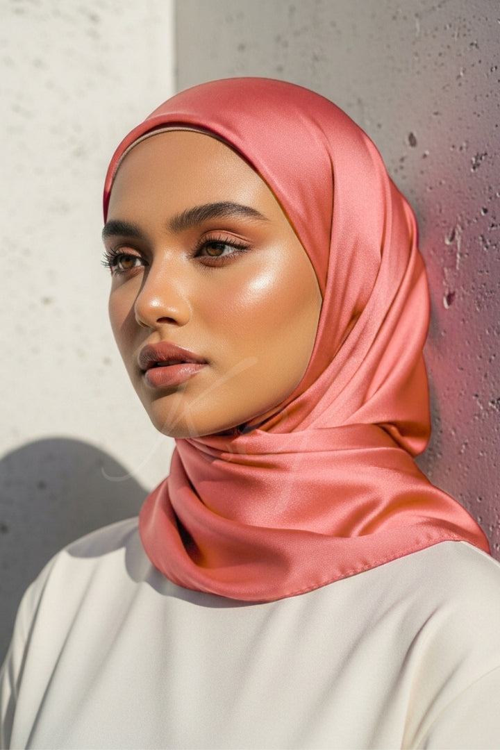 Plain Silk Hijab - Raspberry