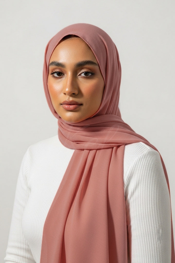 Georgette Hijab - Rose