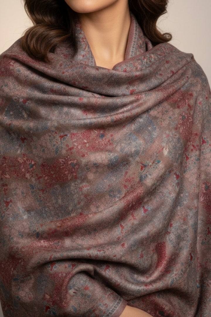Printed Cashmere Echo Hijab - Rose Clay