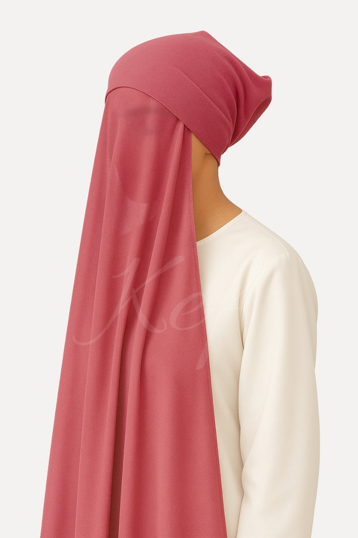 Instant Georgette with Cap - Rose