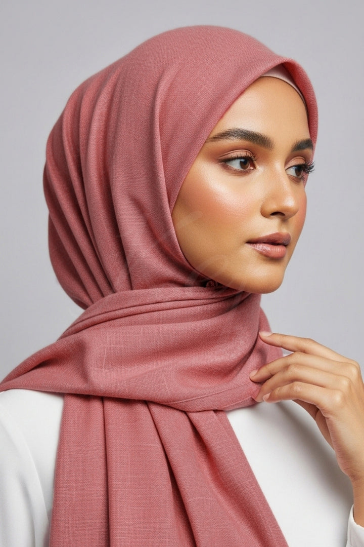 Turkish Lawn Hijab - Rose