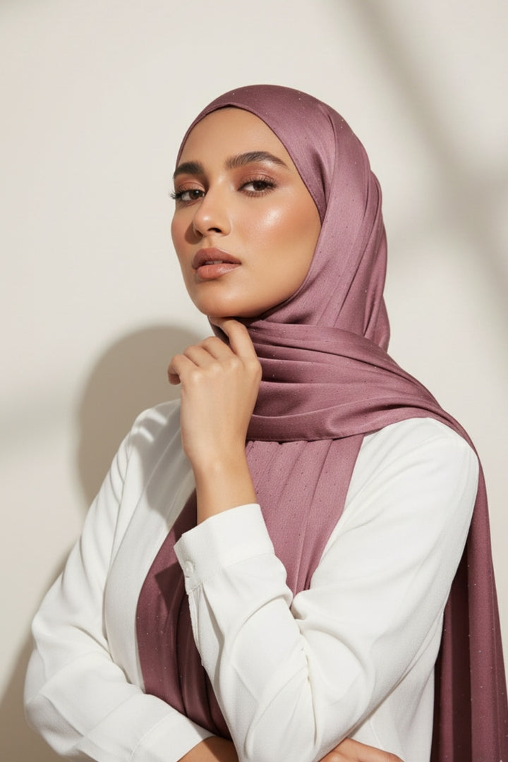 Dotted Matte Chiffon Hijab - Rosewood
