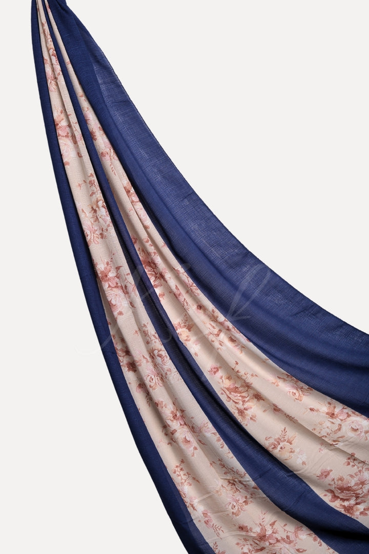 Striped Printed Lawn - Royal