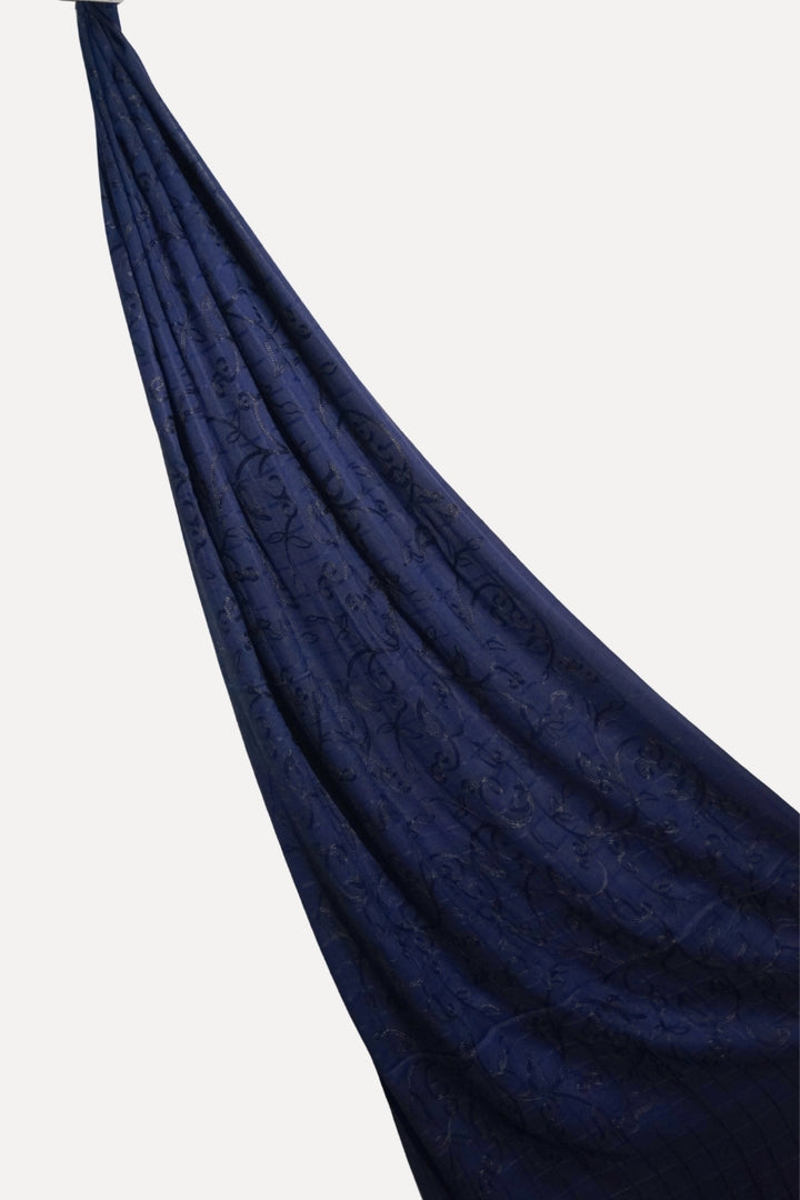 Checkered Embroidery Lawn - Royal Blue