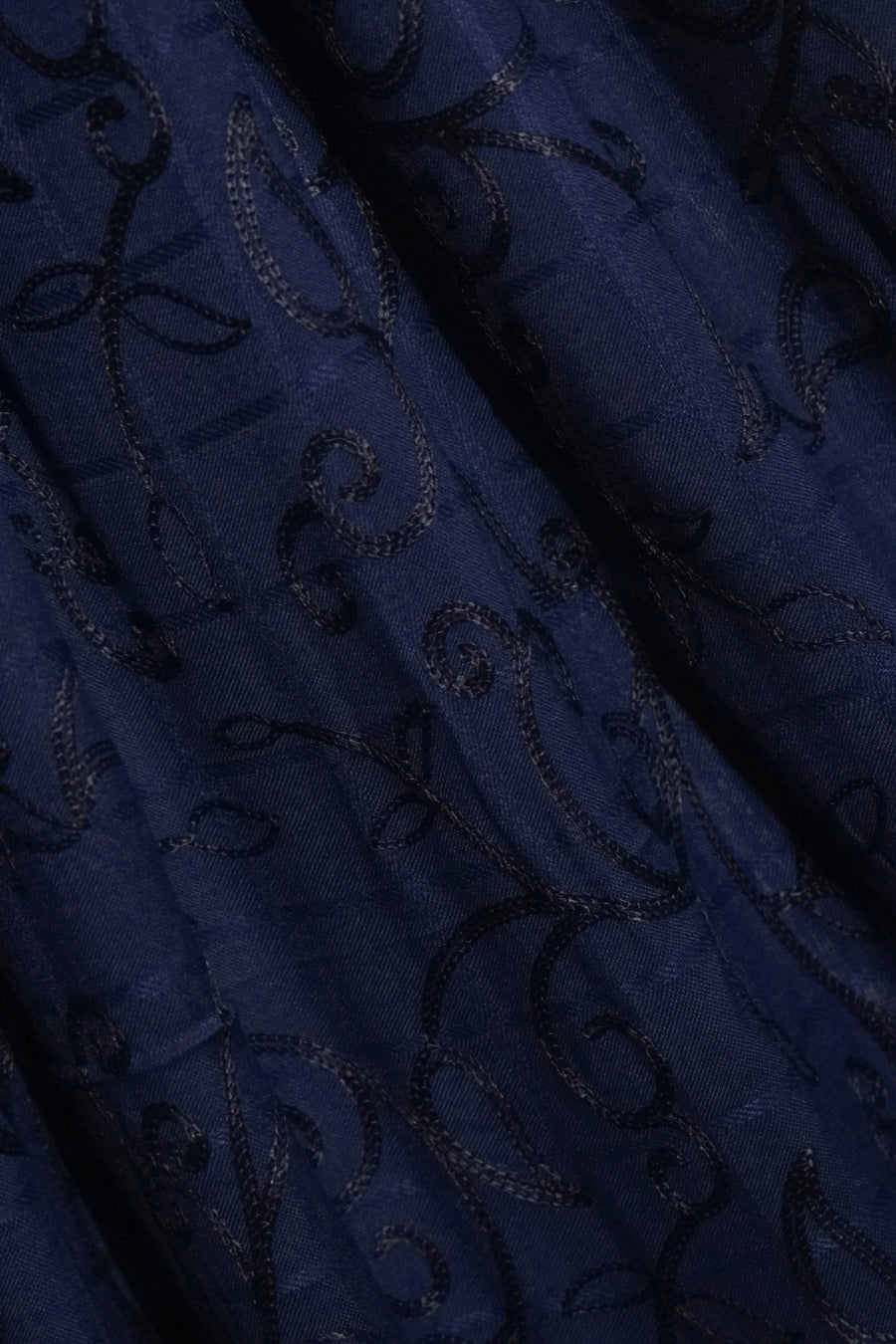 Checkered Embroidery Lawn - Royal Blue