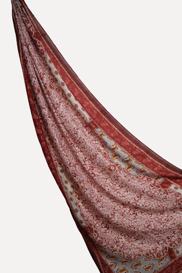 Printed Floral Lawn Hijab - Ruby Glow