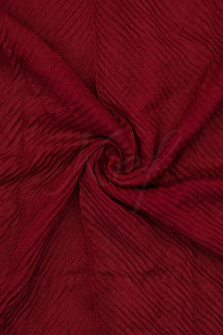 Crinkle Lawn Hijab - Ruby Red