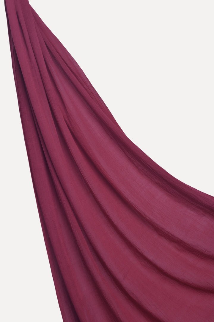 Soft Crumpled Lawn Hijab - Ruby Red