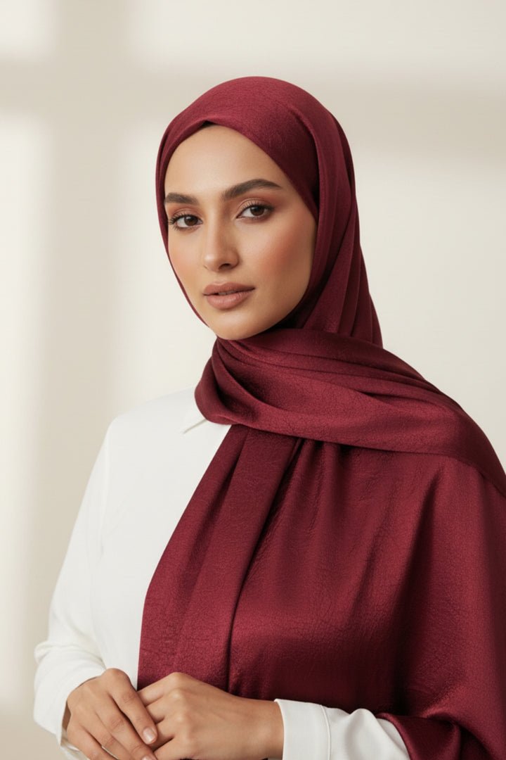 Crepe Textured Chiffon - Ruby Red