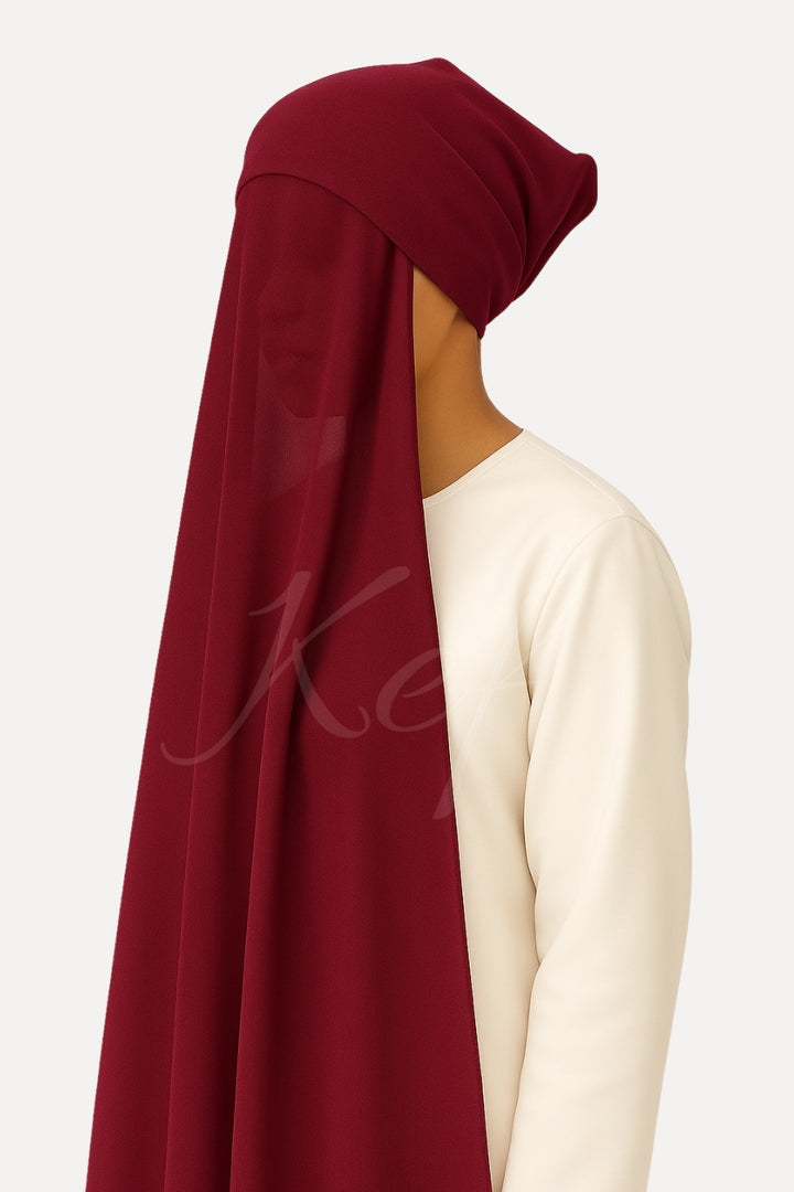 Instant Georgette with Cap - Ruby Red