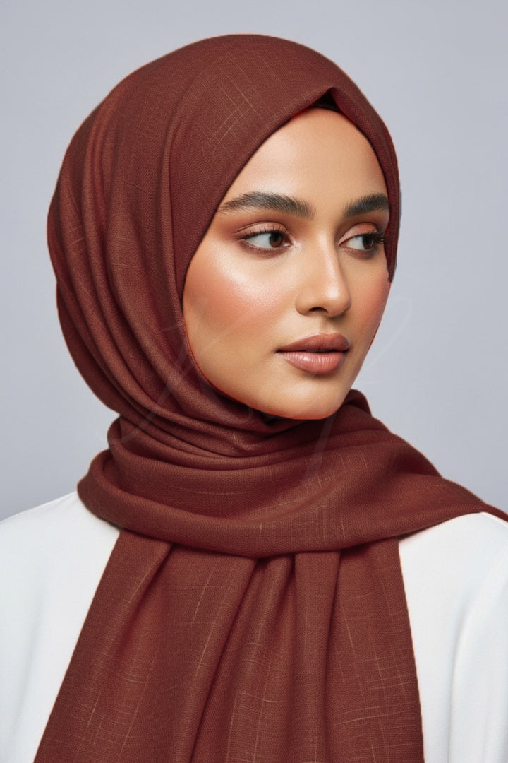 Turkish Lawn Hijab - Rust