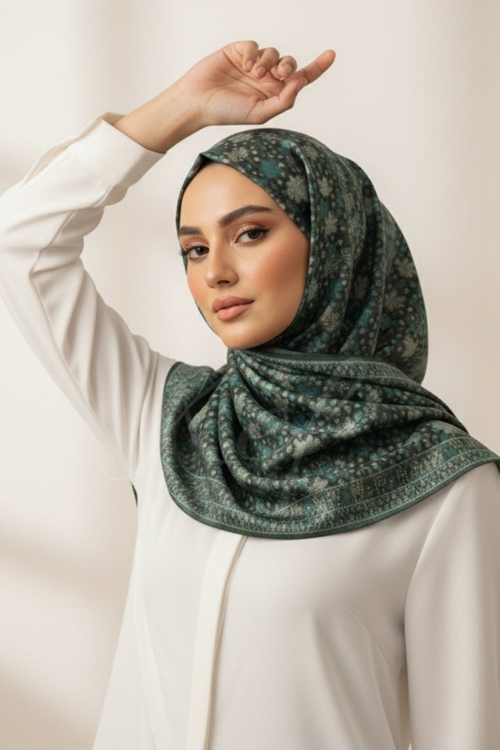 Printed Cashmere Classic Hijab - Rustic Sonata