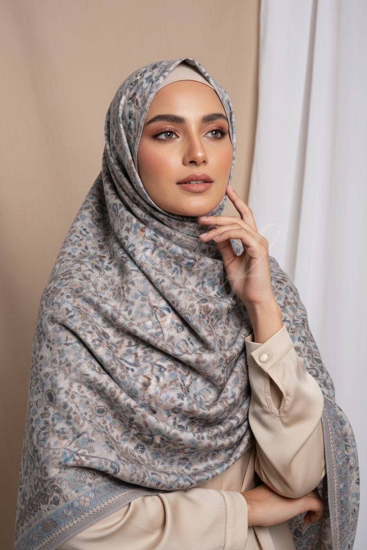 Printed Cashmere Twilight Hijab - Sable