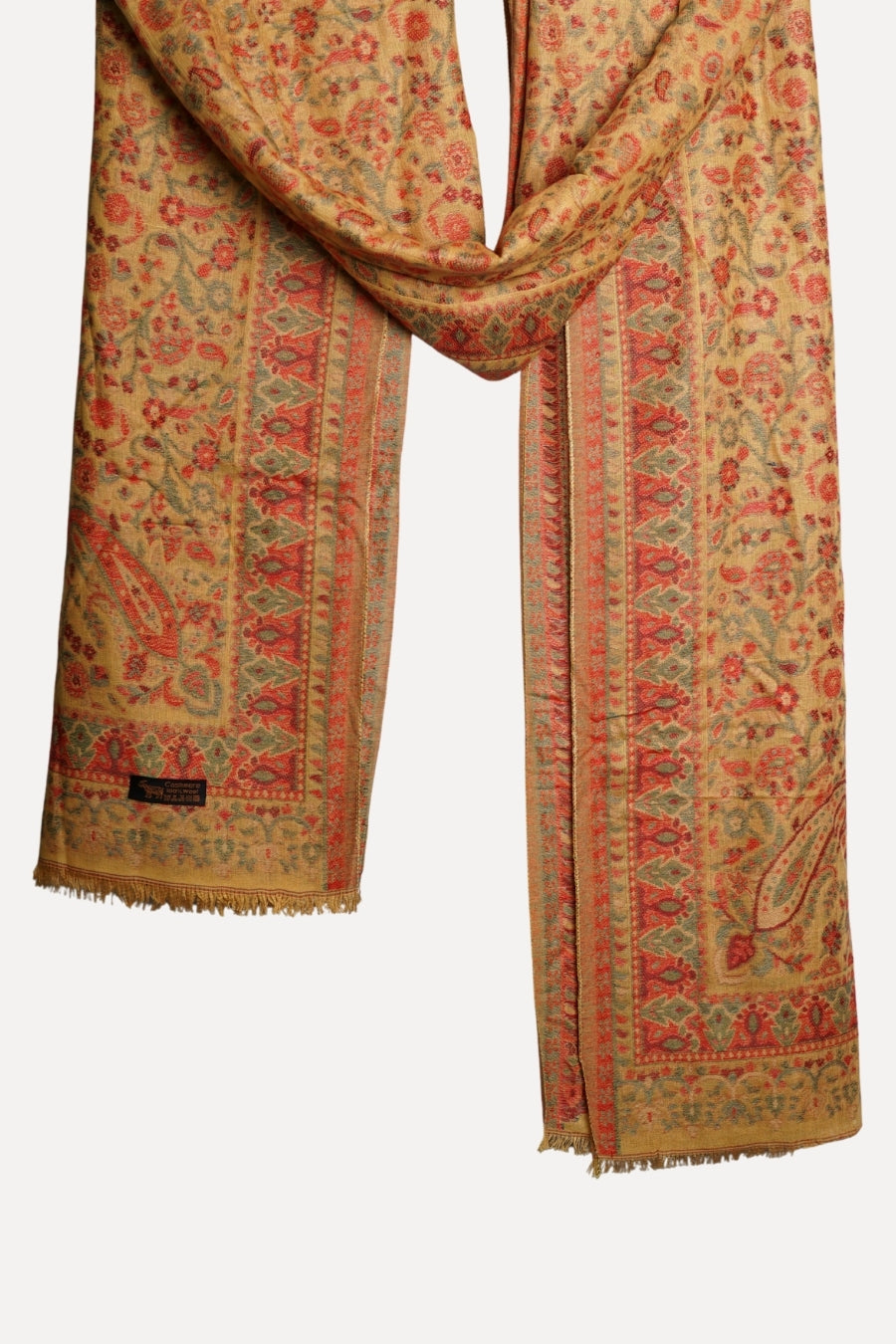 Printed Cashmere Shawl - Saffron Veil