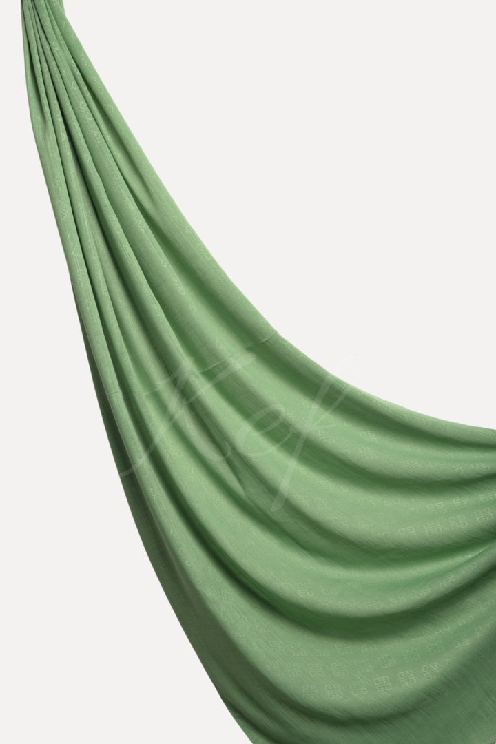 Monogram Turkish Lawn Hijab - Sage