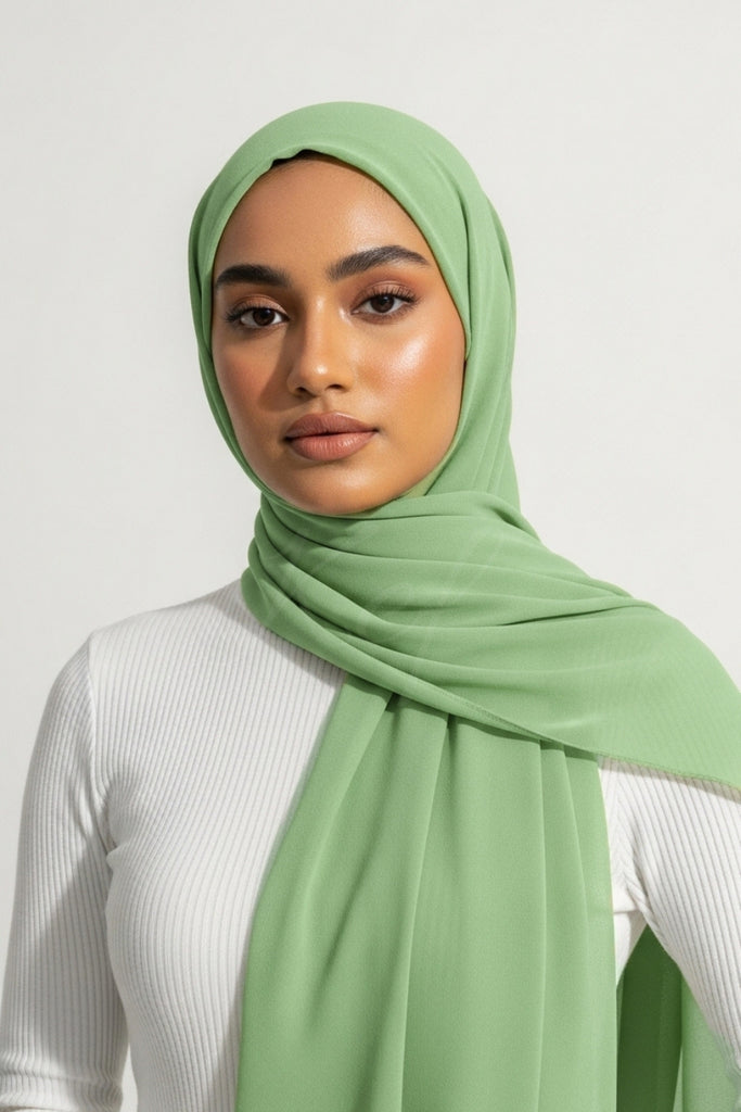 mint green chiffon hijab