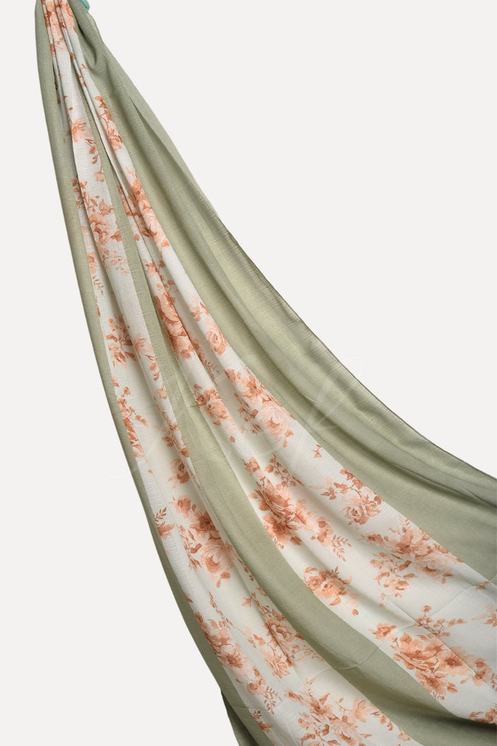 Striped Printed Lawn - Sage