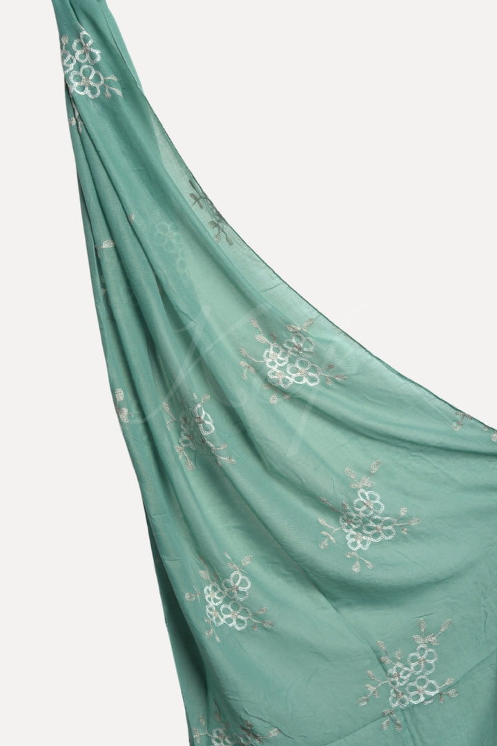 Alyssum Embroidery Lawn Hijab - Sage