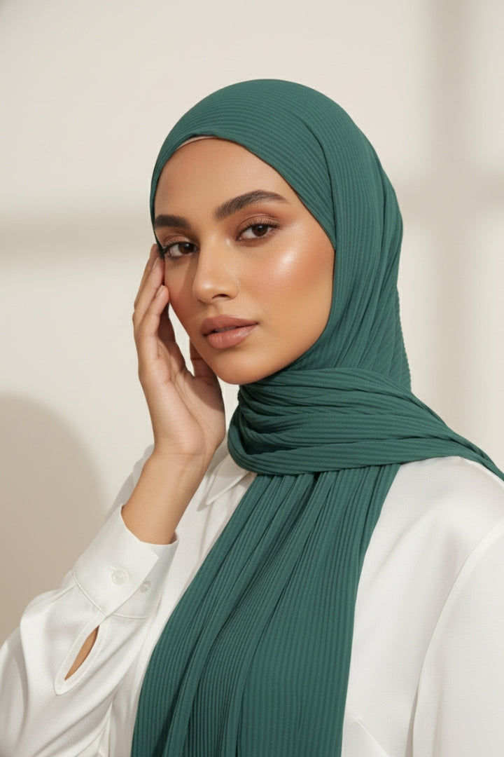 Crinkle Georgette Hijab - Sage
