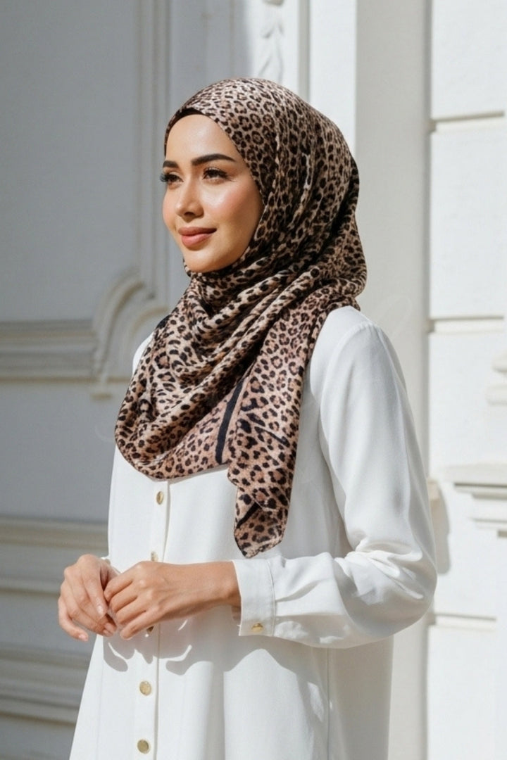 Printed Silk Hijab - Sahara Veil