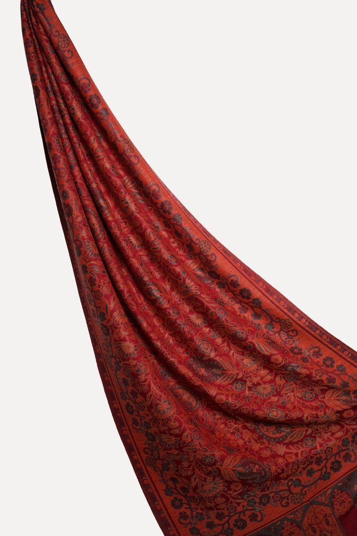 Printed Cashmere Lumia Hijab - Scarlet Earth