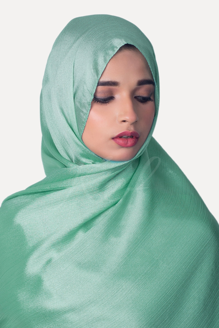 Crinkle Chiffon Hijab - Sea Green (Shimmer)