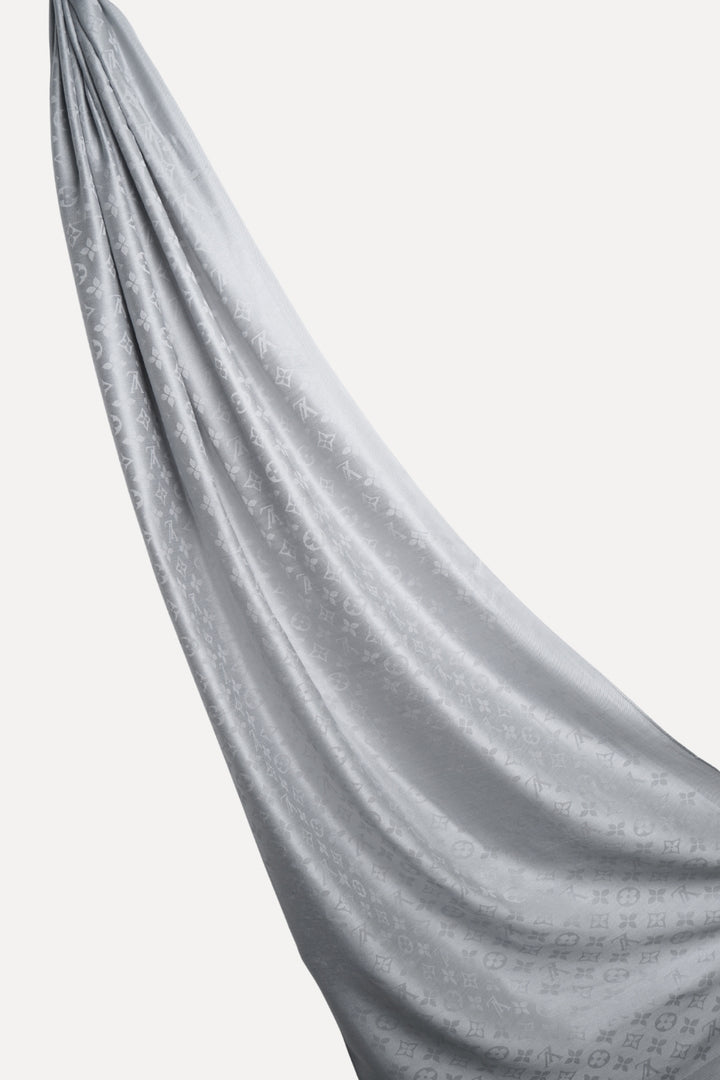 LV Cashmere Hijab -  Silver
