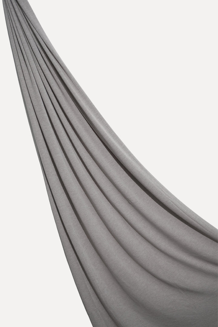 Ribbed Jersey Hijab - Silver