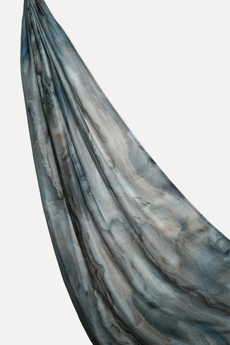 Printed Viscose Modal Hijab - Silver Lake Storm