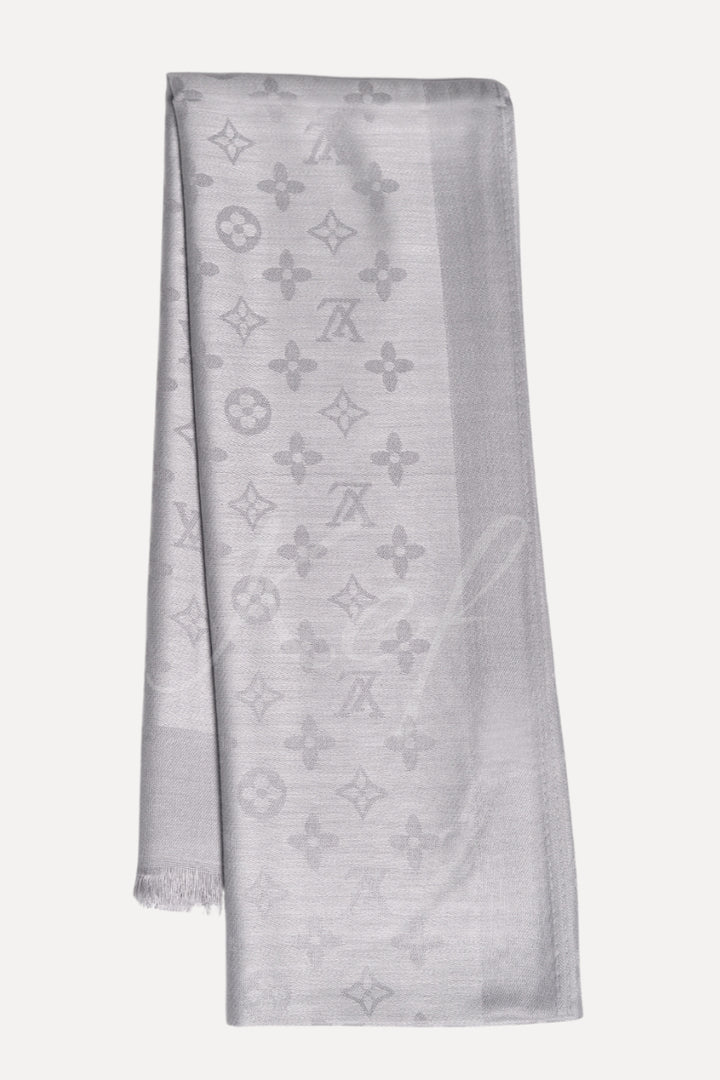 LV Cashmere Hijab -  Silver