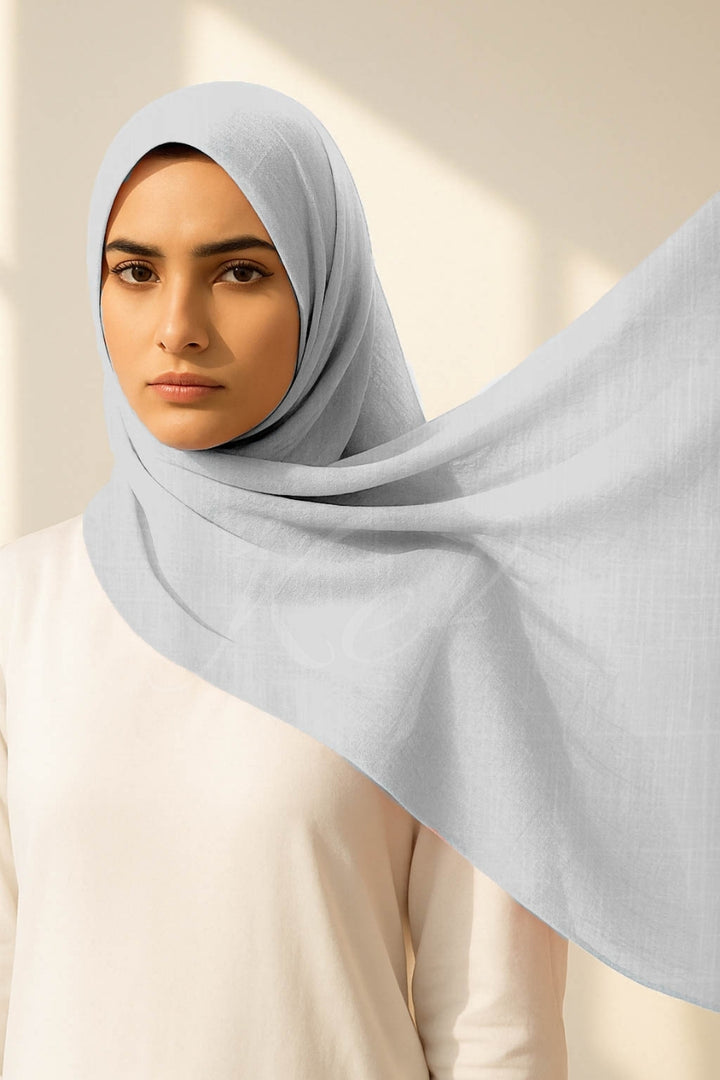 Turkish Lawn Hijab - Silver