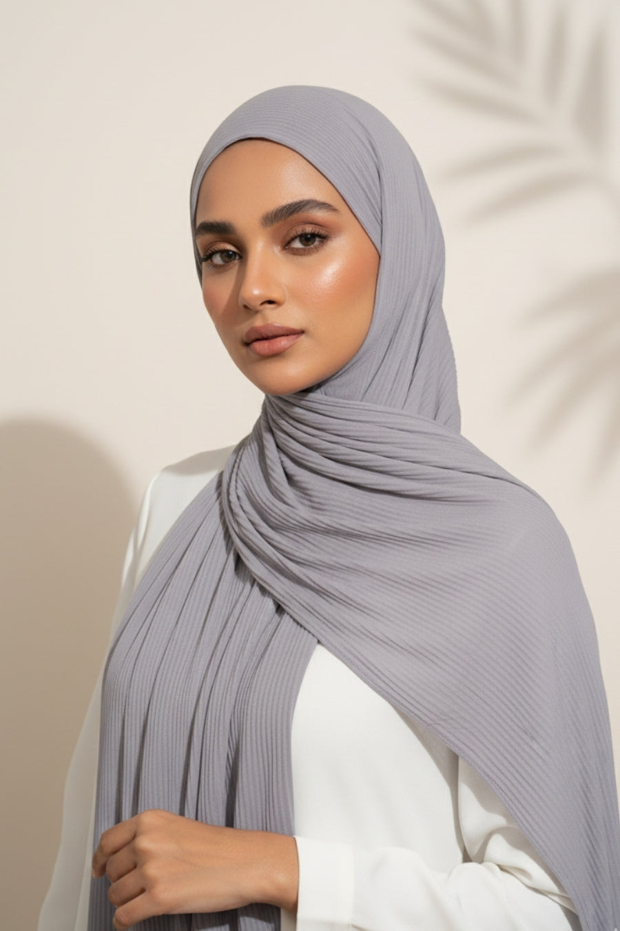 Crinkle Georgette Hijab - Silver