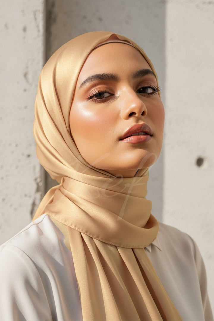 Plain Silk Hijab - Skinny dip
