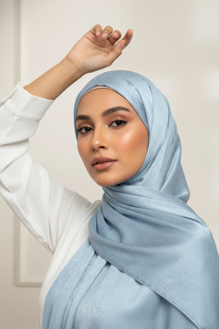 Crepe Textured Chiffon - Sky Blue