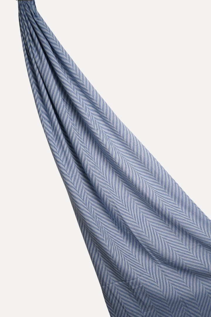Classic Patterned Cashmere - Sky Weave