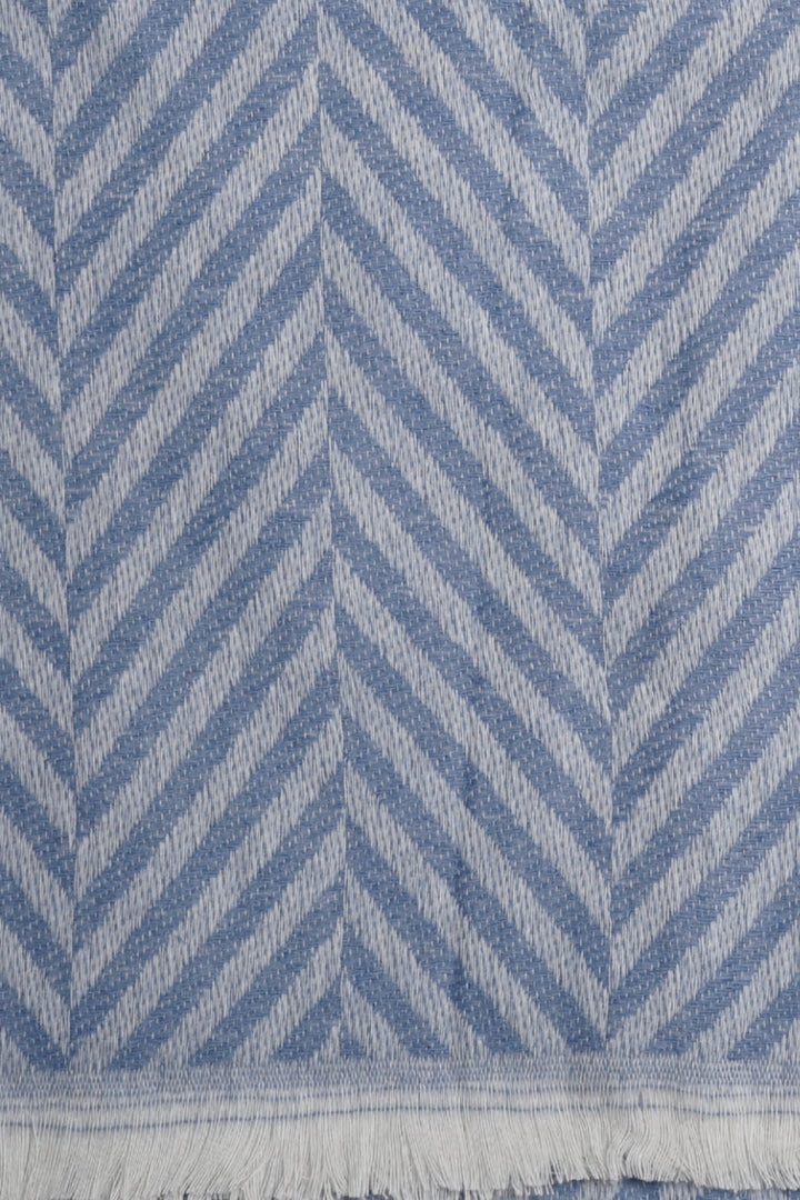 Classic Patterned Cashmere - Sky Weave