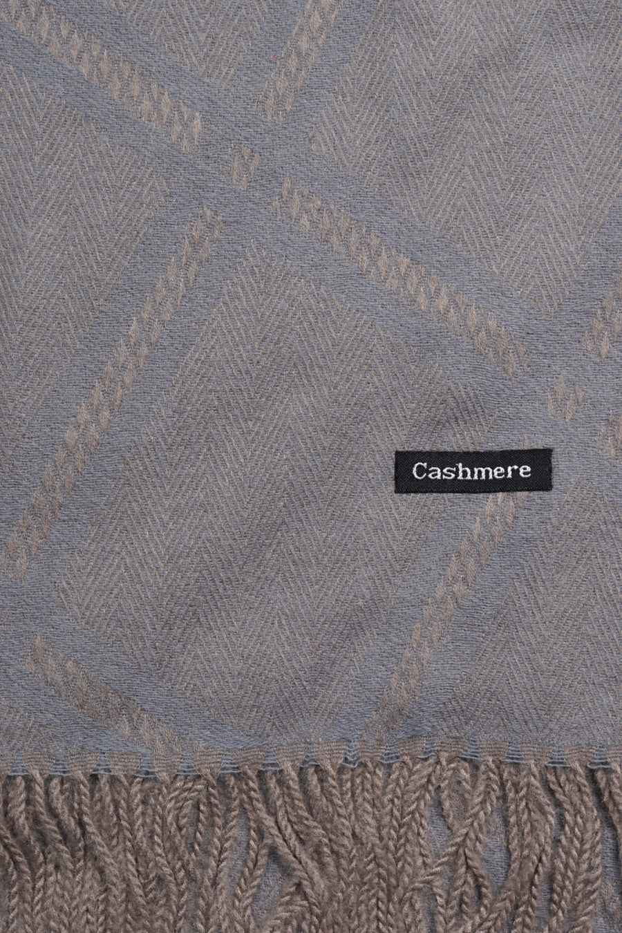 Grid Patterned Cashmere - Smoky Grey