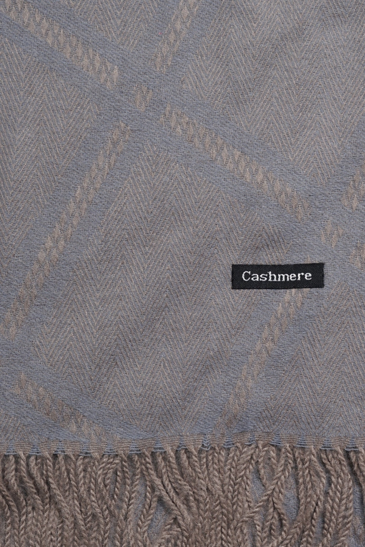 Grid Patterned Cashmere - Smoky Grey
