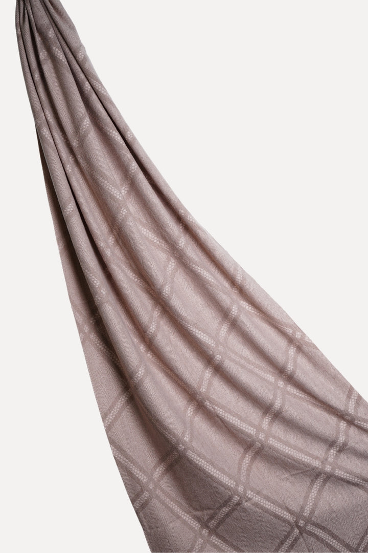 Grid Patterned Cashmere - Smoky Rose