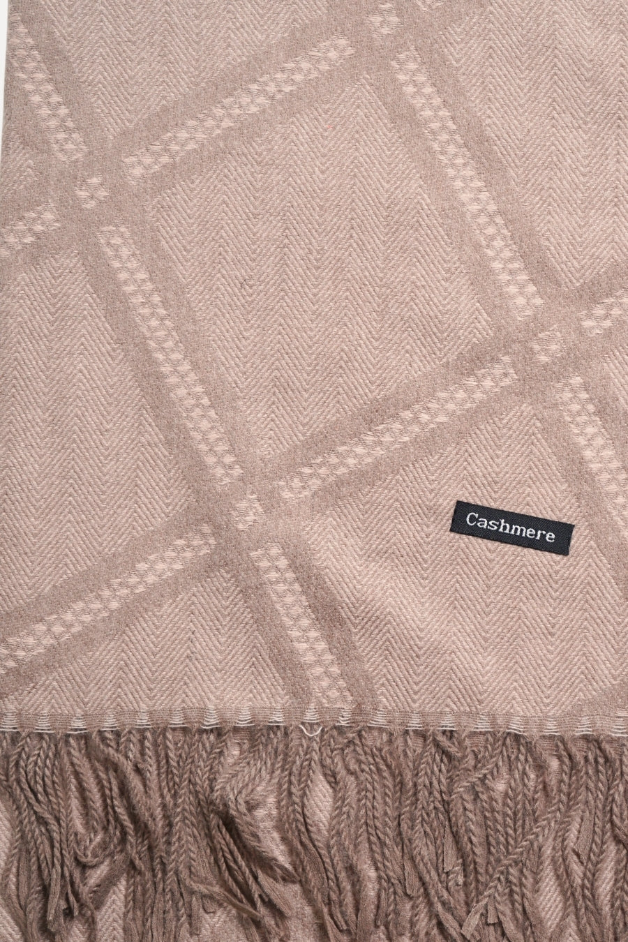 Grid Patterned Cashmere - Smoky Rose