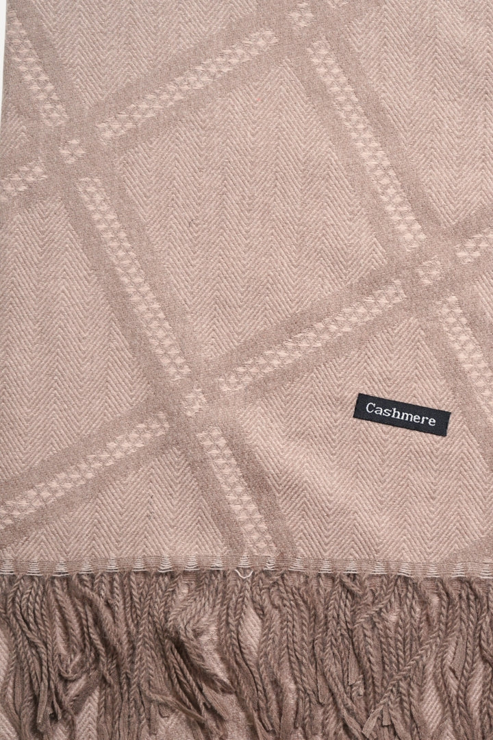Grid Patterned Cashmere - Smoky Rose