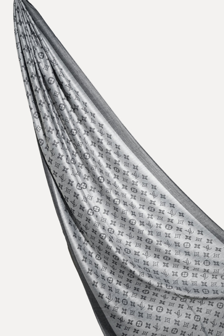 LV Cashmere Hijab -  Smoky Silver