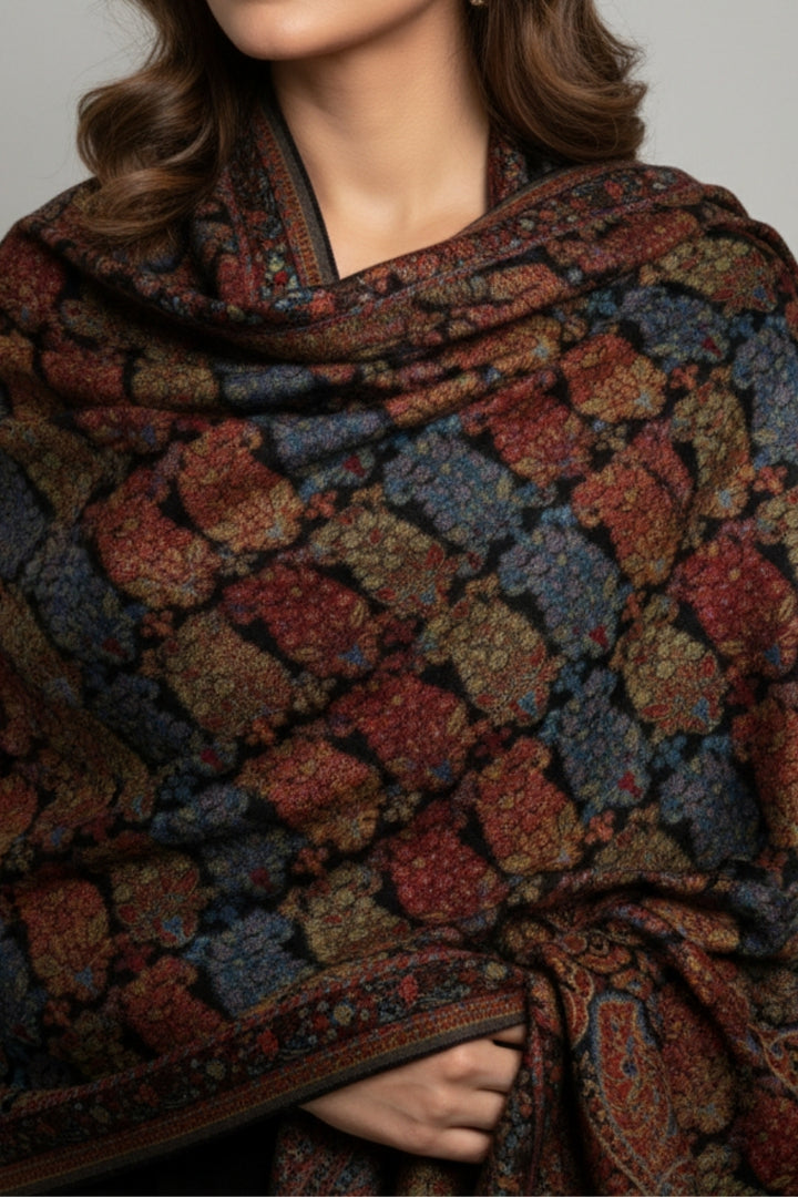 Printed Cashmere Echo Hijab - Smoky Taupe