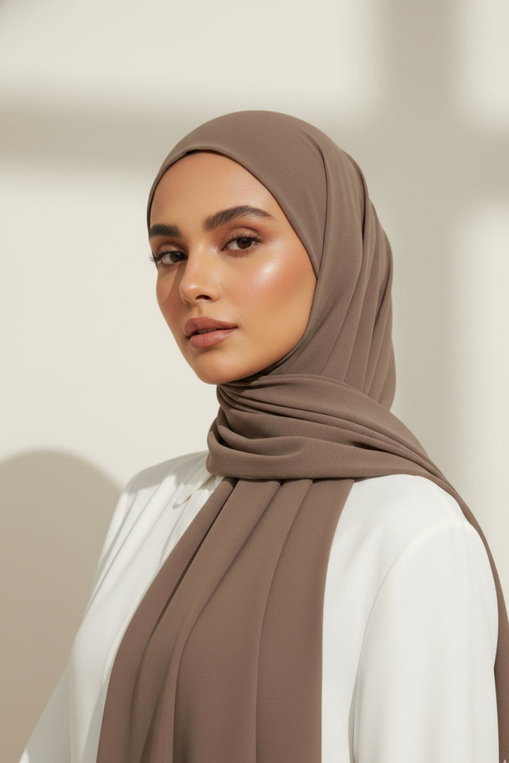 Textured Chiffon - Smoky Taupe